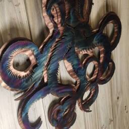 Octopus Metal Wall Art, Sea Life D??cor, Ocean Art - thumbnail 2