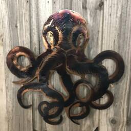 Octopus Metal Wall Art, Sea Life D??cor, Ocean Art - thumbnail 3