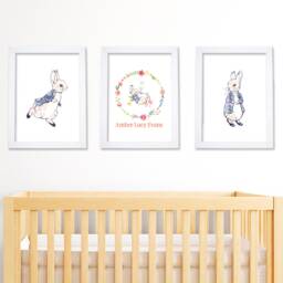 Official Peter Rabbit Prints - Wreath Personalised Name Set Of 3 - thumbnail 1