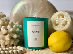 Capri Lemon Verbena Soy Wax Candle, 7.7Oz Mediterranean Revival, Amalfi Coast - thumbnail 1