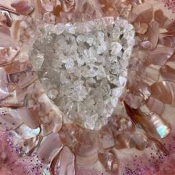 Mother Of Pearl Resin Side Table Pink Quartz Geode Coffee Table - thumbnail 2
