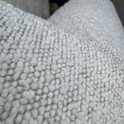 "Neutral Boucle Cushion Cover Durable Designer Fabric For Sofa & Bed Decor - 12"" X 20" - thumbnail 2
