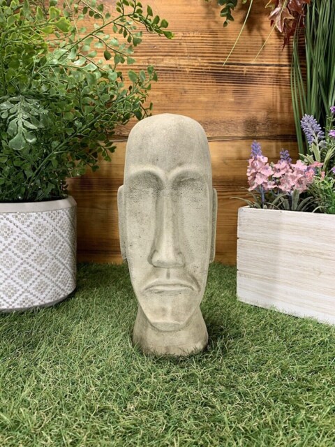 stone Garden Easter Island Head/ Moai/ Tiki Concrete Ornament - image 1