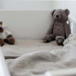Organic Linen Bedding Set Or Just Fitted Sheet, Duvet Cover, Pillowcase, For Baybies, Toddlers, Kids Textiles in Natural Grey - thumbnail 2