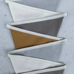 Linen Bunting - Mustard Garden Decor Baby Shower Nursery Wall Hanging Room Neutral Garland - thumbnail 2