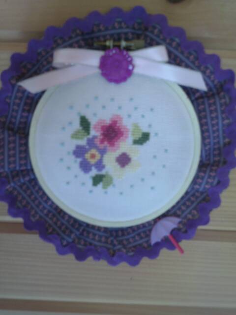 Flowers in A Hoop Wall Hanging - image 1