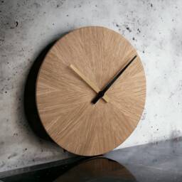 Vegas Gold Wooden Clock Oak Veneer Handcrafted 15.75'' - thumbnail 2