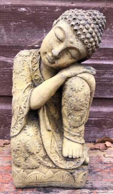 Lotus Buddha Statue Stone Home Or Garden Ornament 28cm/11 - image 1