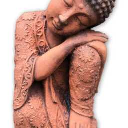 Lotus Buddha Statue Stone Home Or Garden Ornament 28cm/11 - thumbnail 4