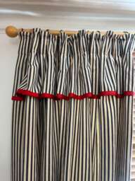 Ticking Stripe Flop Curtain, Fully Lined, in A Range Of Colours & Sizes