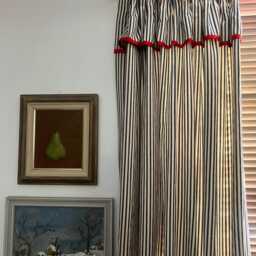 Ticking Stripe Flop Curtain, Fully Lined, in A Range Of Colours & Sizes - thumbnail 2