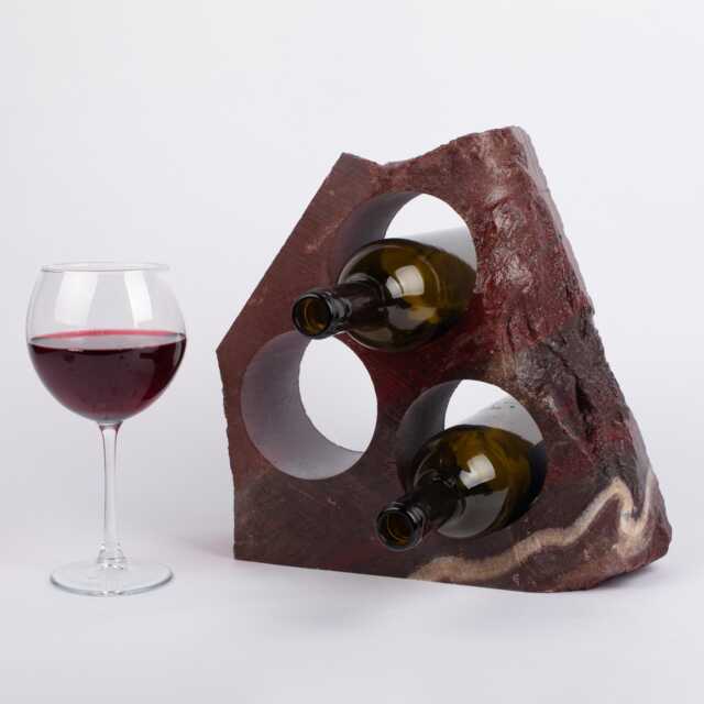 Handmade Burgundy Marble Wine Bottle Holder Unique Rack - image 1