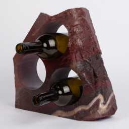 Handmade Burgundy Marble Wine Bottle Holder Unique Rack - thumbnail 2