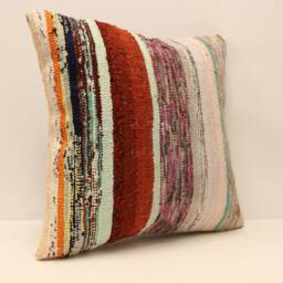 Throw Kilim Pillow Case, 20x20 - 50x50 cm Turkish Kilim Cushion, Art Deco Cover, Sofa Home Decor, 4Ef-222 - thumbnail 3