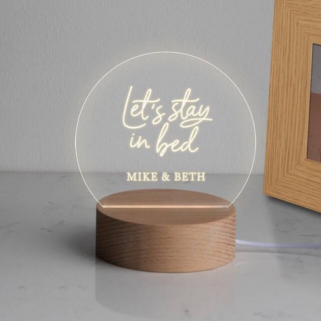 Personalised Mini Led Desk Lamp For Couples, Gift Him, Valentines Day Plaque, Cute Anniversary Gift, Night Light - image 1