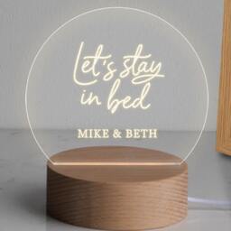 Personalised Mini Led Desk Lamp For Couples, Gift Him, Valentines Day Plaque, Cute Anniversary Gift, Night Light - thumbnail 2