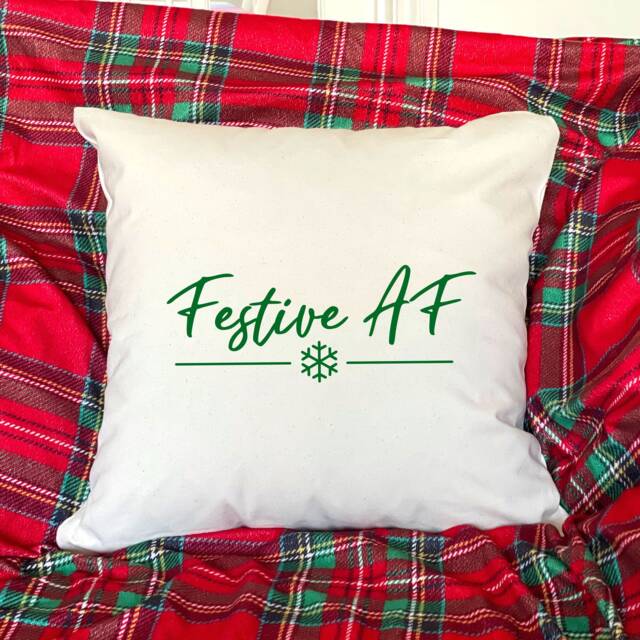 Festive Af Christmas Cushion, Pillow, Decor, Movie Gift - image 1