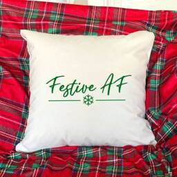 Festive Af Christmas Cushion, Pillow, Decor, Movie Gift - thumbnail 1