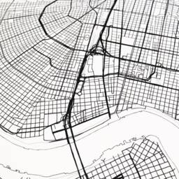New Orleans Map Street Louisiana City Drawing Black & White - Art Print Wedding Anniversary Graduation Gift Nola Wall Decor - thumbnail 3