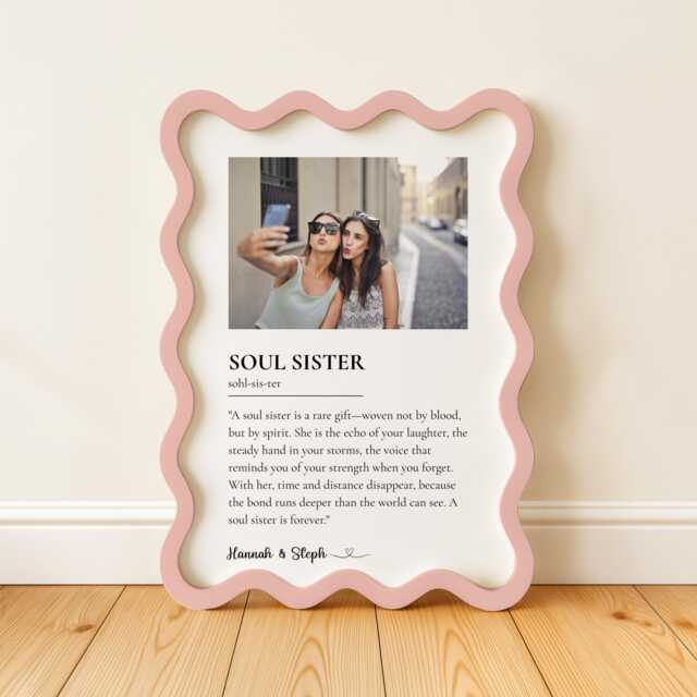 Soul Sister Gift, Personalised Print For Bestie, Custom Definition Print, Dorm Room Decor, Keep Sake Gift , Friendship Prints - image 1