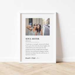 Soul Sister Gift, Personalised Print For Bestie, Custom Definition Print, Dorm Room Decor, Keep Sake Gift , Friendship Prints - thumbnail 3
