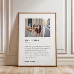 Soul Sister Gift, Personalised Print For Bestie, Custom Definition Print, Dorm Room Decor, Keep Sake Gift , Friendship Prints - thumbnail 2
