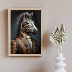Victorian Zebra Portrait Print Altered Animal Wall Art - thumbnail 3