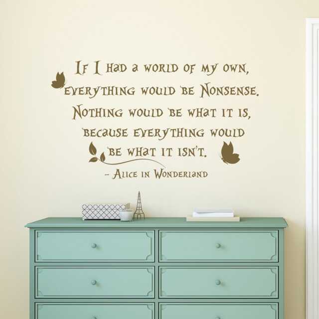 Alice in Wonderland Quote Wall Decal Mad Hatter Nonsense Saying P83 - image 1