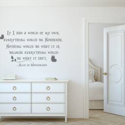 Alice in Wonderland Quote Wall Decal Mad Hatter Nonsense Saying P83 - thumbnail 2