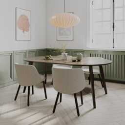 Extendable Round Oak Dining Table, Ideal For Small Spaces, Japandi Kitchen, Handmade UK - thumbnail 2