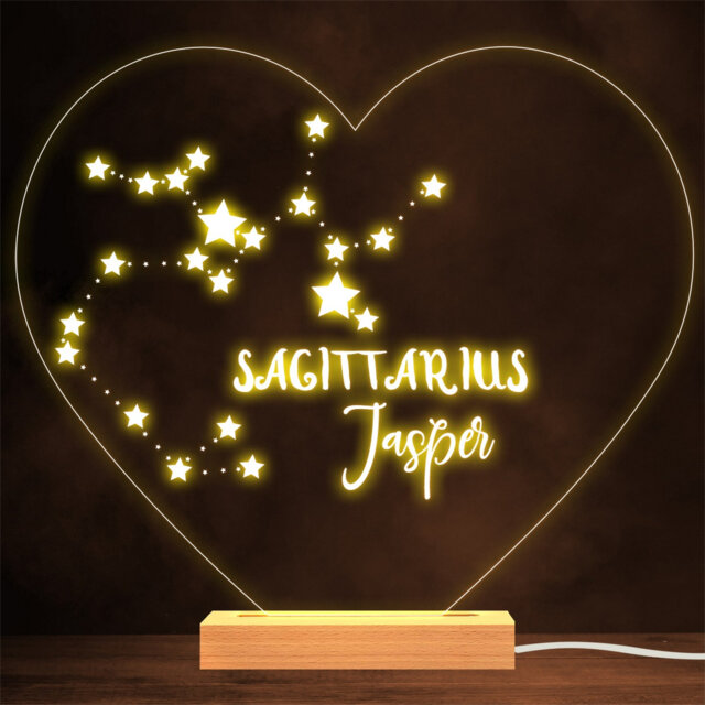 Constellations Zodiac Sign Sagittarius Personalised Gift Lamp Night Light - image 1