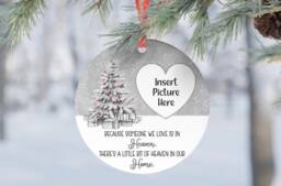 Memory in Heaven Christmas Personalised Photo Dad Mum Son Daughter Gift Present Keepsake Novelty Bauble Tree Xmas
