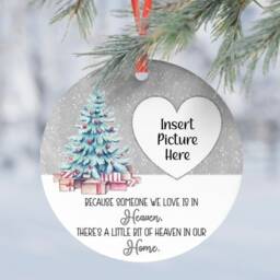 Memory in Heaven Christmas Personalised Photo Dad Mum Son Daughter Gift Present Keepsake Novelty Bauble Tree Xmas - thumbnail 2