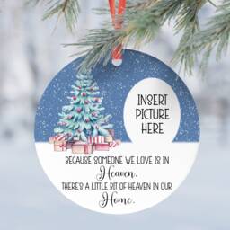 Memory in Heaven Christmas Personalised Photo Dad Mum Son Daughter Gift Present Keepsake Novelty Bauble Tree Xmas - thumbnail 3