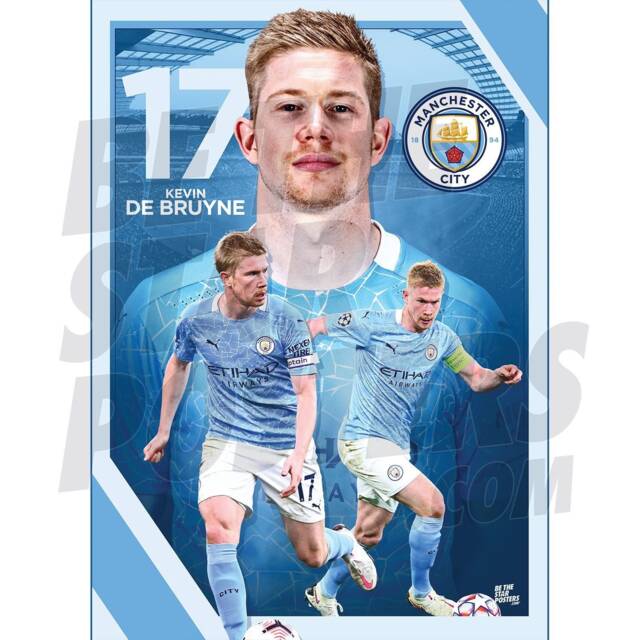 Manchester City Fc Kevin De Bruyne 20/21 Action Poster - Officially Licensed Product A2