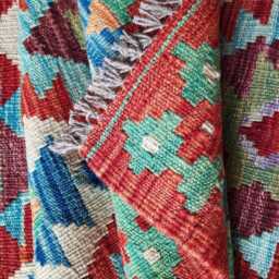 Classic Kilim Rug, Handmade Artisan Afghan Turkish Scandinavian Navajo Bohemian Wool Flatweave Multicolour Rug 123x82 cm - thumbnail 4