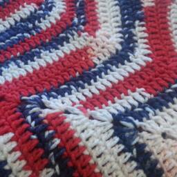 Lapghan-Americana Star Crochet Afghan-Red, White, Blue Afghan-Patriotic Afghan-Twelve Point Afghan Blanket-Accent Throw-Lapghan - thumbnail 3