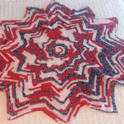 Lapghan-Americana Star Crochet Afghan-Red, White, Blue Afghan-Patriotic Afghan-Twelve Point Afghan Blanket-Accent Throw-Lapghan - thumbnail 2