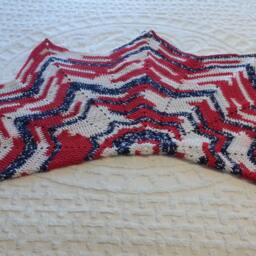 Lapghan-Americana Star Crochet Afghan-Red, White, Blue Afghan-Patriotic Afghan-Twelve Point Afghan Blanket-Accent Throw-Lapghan - thumbnail 4