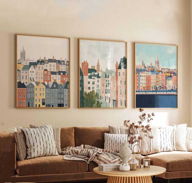 Set Of 3 Dublin Posters, Ireland Travel Prints, Wall Art Set, Irish City Poster Decor Gift For Home - image 1