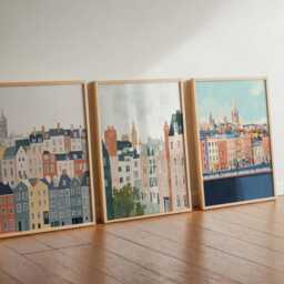 Set Of 3 Dublin Posters, Ireland Travel Prints, Wall Art Set, Irish City Poster Decor Gift For Home - thumbnail 2