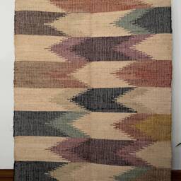 Handwoven Hemp-Cotton Kilim Rug, 5x7 Ft, Traditional Dhurrie - thumbnail 4