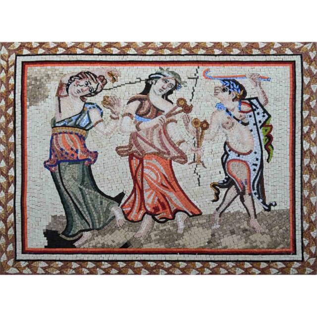 Dionysus Ancient Greek Marble Mosaic Reproduction