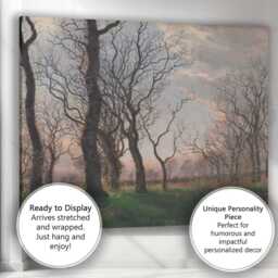 Bare Trees Woodland Landscape Atmospheric Nature Painting Canvas Wall Art Print Decor Picture Ready To Hang - thumbnail 3