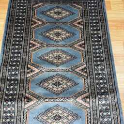 2x4 Gray Color Bokhara Rug - 0.60x1.20 Bedroom Luxury Area Turkish Fine Quality Afghan - thumbnail 3