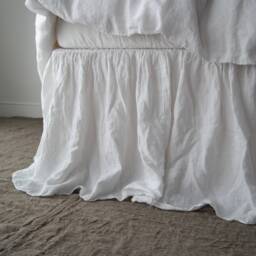 Linen Bedskirt, Dust Ruffle. King Queen Size in Custom Length. French Linen Bedding - thumbnail 2