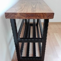 Shoe Bench Handmade Rack Stand Organiser Storage Wood Metal Hallway Entryway Organisation Unit Schuhbank Schuhregal Flur - thumbnail 2