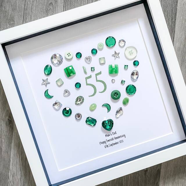 Gem Heart Wedding Anniversary Personalised Picture/Any Year Birthday Gift - image 1