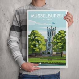 Musselburgh Print - St Andrews High Church Edinburgh Poster East Lothian Midlothian - thumbnail 3