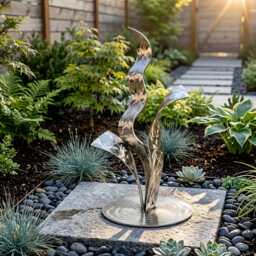 Luxury Metal Sculpture Handcrafted Plant Art Modern Decor For Indoor Or Outdoor Settings - thumbnail 2